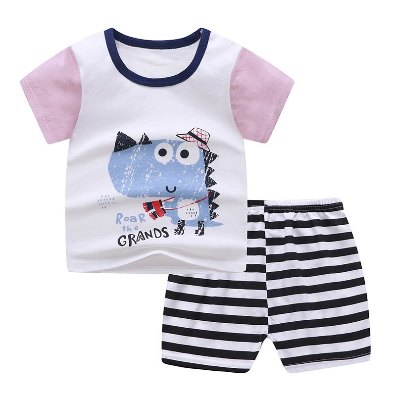 Toddler Baby Boy Summer Clothes Short Sleeve Tops T-Shirt Shorts Pants 2PCS Outfits Set