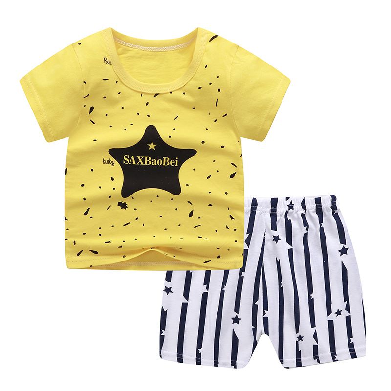 Toddler Baby Boy Summer Clothes Short Sleeve Tops T-Shirt Shorts Pants 2PCS Outfits Set