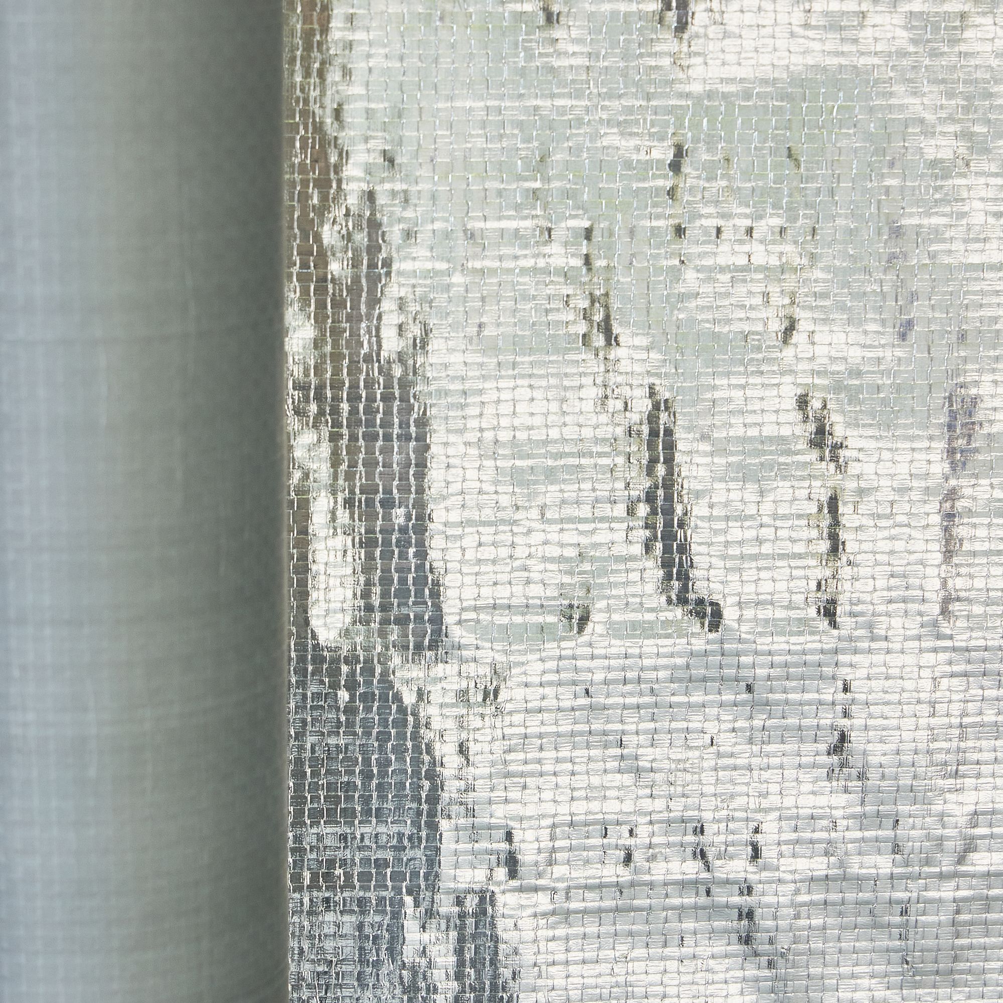 Gray woven fabric and Aluminum foil sharking