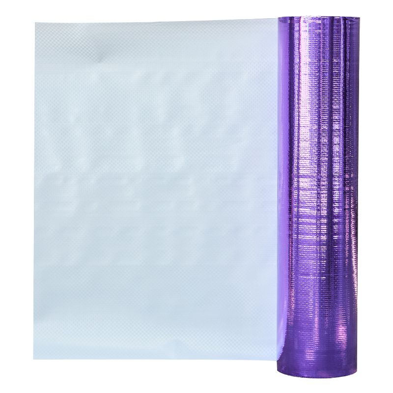 Purple Metallized PET and white woven fabric