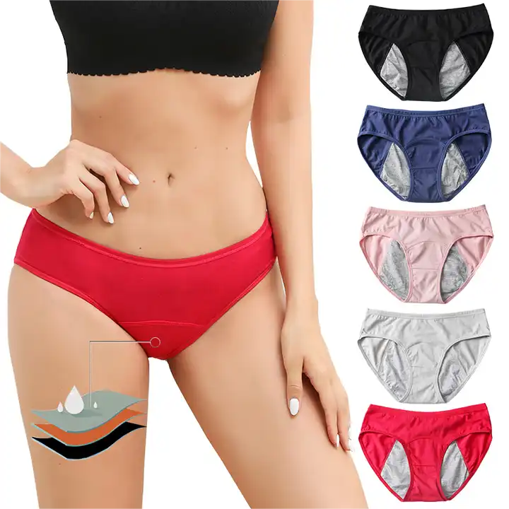 Thin Breathable 3 Layer Cotton Low Waist Panties Period Leak Proof Menstrual Panties Women Ladies Panty