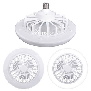 Smart Bedroom Living Room Chandelier Head Ceiling Fan 2-in-1 Three-color Light Bulb Remote