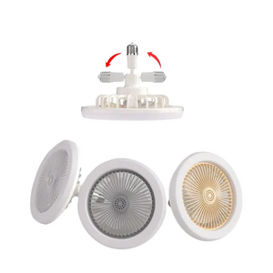 Silent design home chandelier combo lighting led light fan small remote three color dimming 20w ceiling fan led light