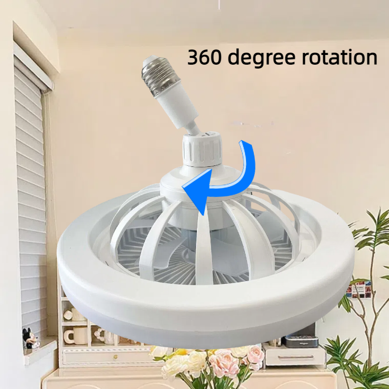 Silent design home chandelier combo lighting led light fan small remote three color dimming 20w ceiling fan led light