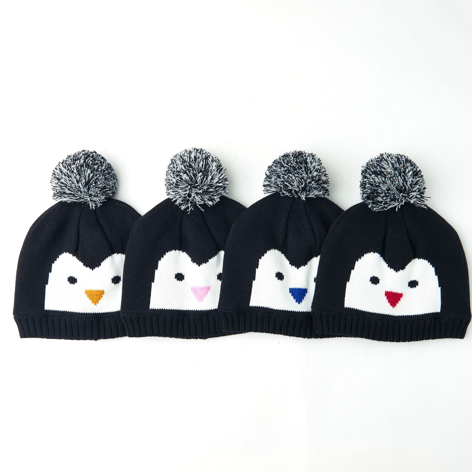 pappymommy baby hats Winter new thick hats men and women children cartoon pattern pure cotton ball double knit hat