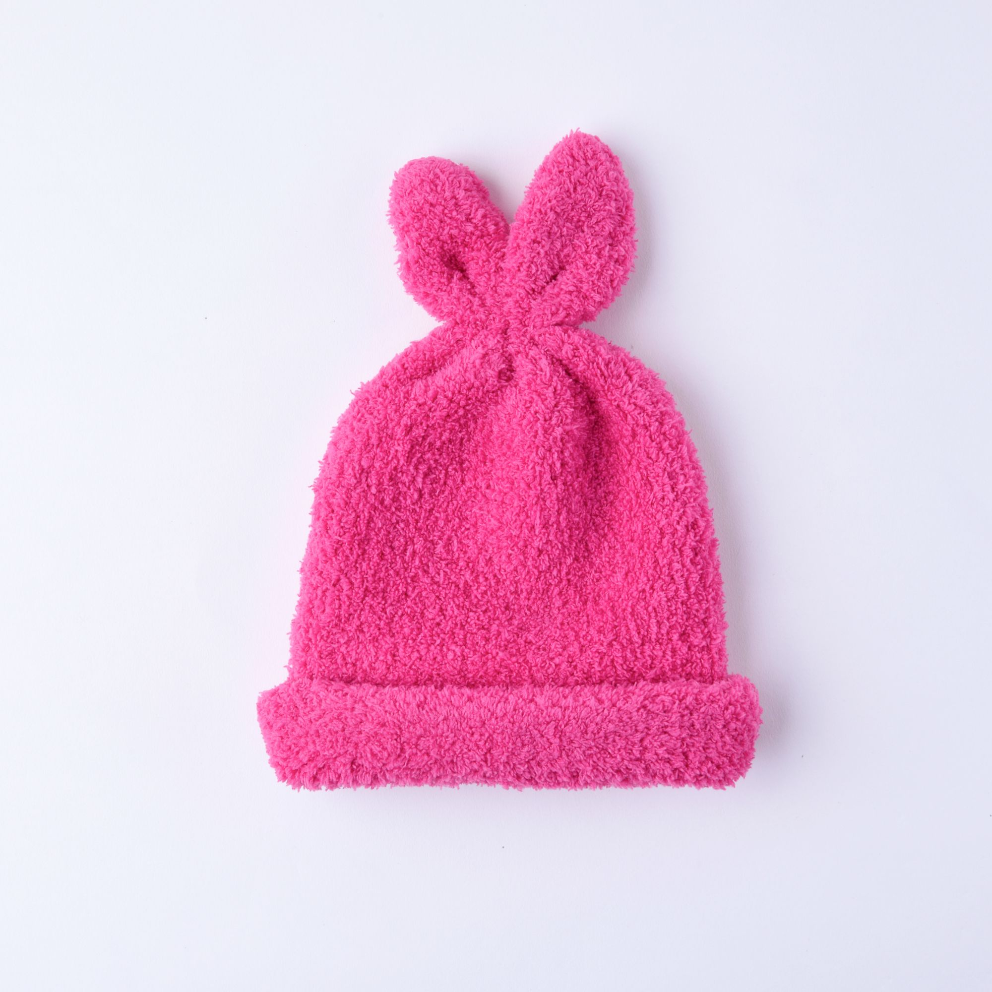 Baby cute winter thick rabbit hat Chenille warm children knitted wool hat