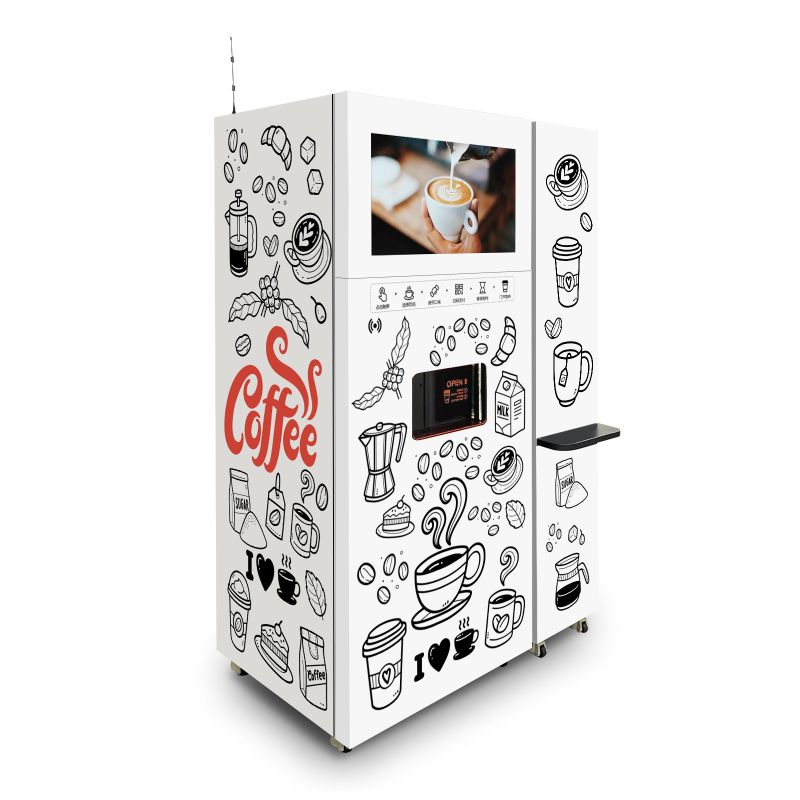 coffee vending machine smart screen with ice maker machine