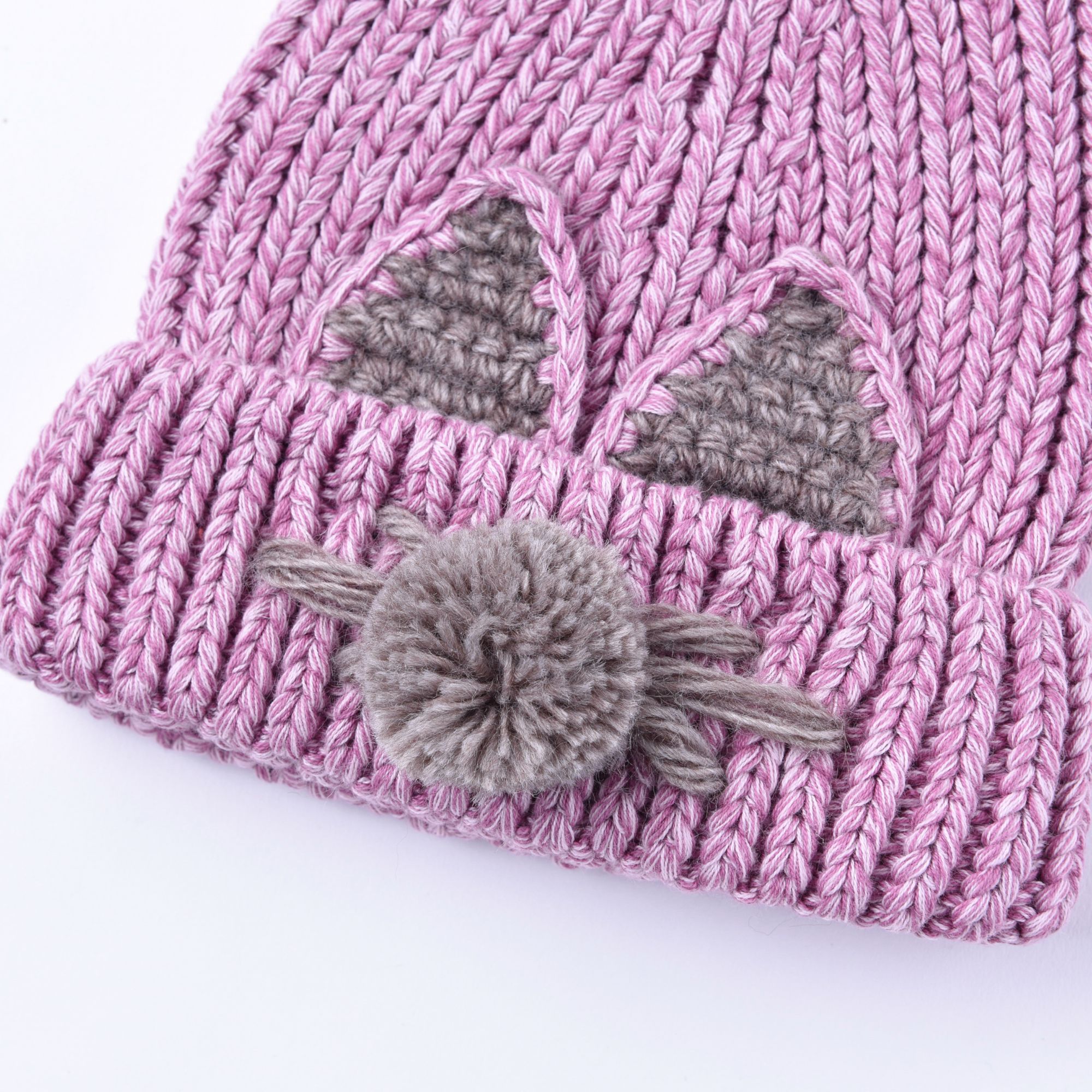 Baby Winter girl Treasure cartoon cute animal shape knitted hat thick stick needle wool fringe hat