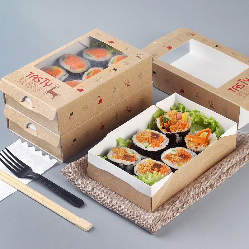 Customized Biodegradable Food Packaging Sushi Box Containers Food Container With Lid