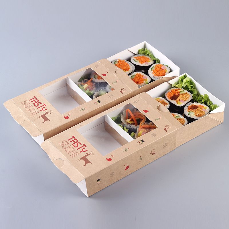 Customized Biodegradable Food Packaging Sushi Box Containers Food Container With Lid