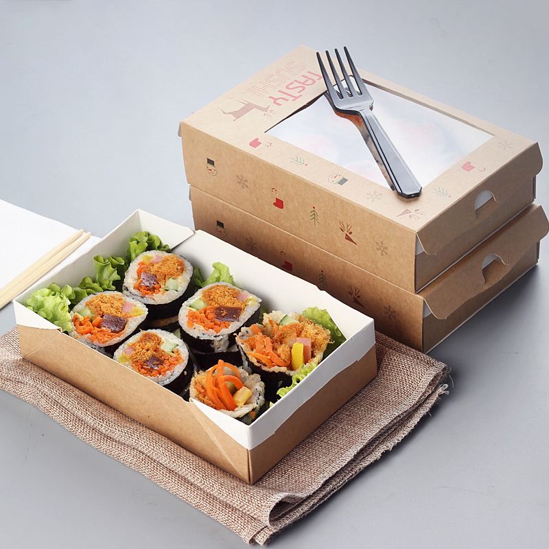 Customized Biodegradable Food Packaging Sushi Box Containers Food Container With Lid