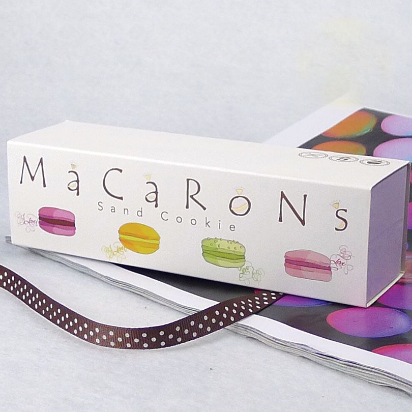 Custom Logo Macaroons Paper Box Sweet Candy Chocolate Macaroon Cookie Gift Packaging for Wedding