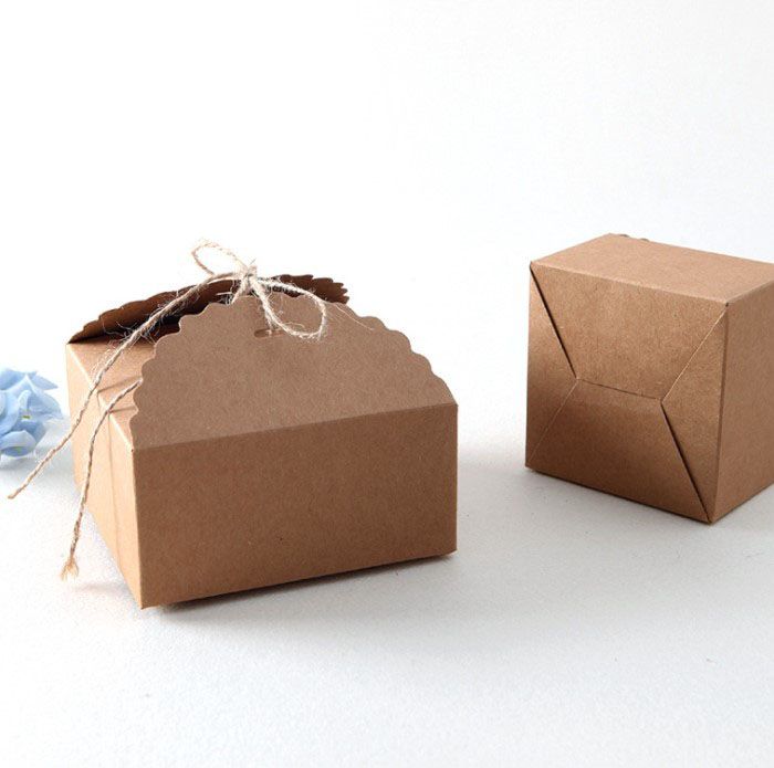 Square Customized Recycled Kraft Gift Paper Packaging Box