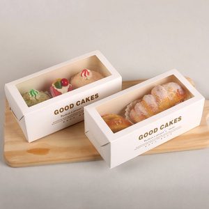 Dessert Packing Drawer Paper Box With PVC Windows cakes bread packing box