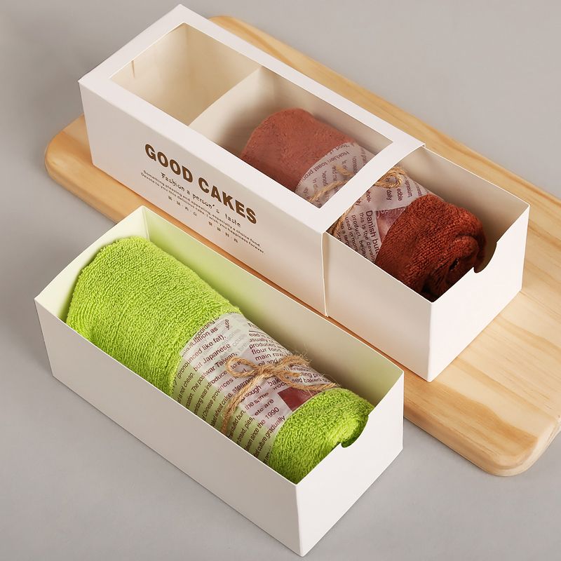 Dessert Packing Drawer Paper Box With PVC Windows cakes bread packing box