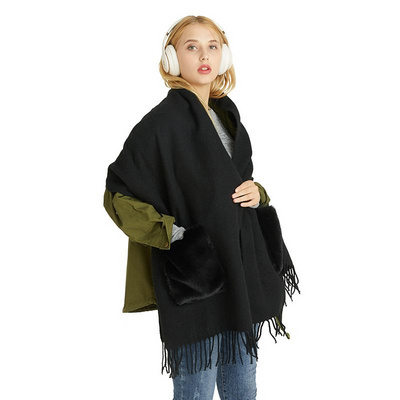 Europe and the United States imitation cashmere scarf shawl female autumn winter senior sense 2024 new all-match thick bib