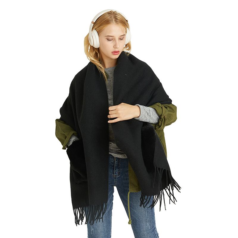 Europe and the United States imitation cashmere scarf shawl female autumn winter senior sense 2024 new all-match thick bib