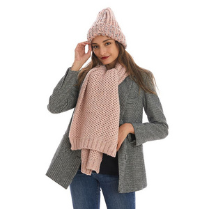 Scarf women winter 2024 new foreign trade warm wool bib men's and women's knitted thickened shawl