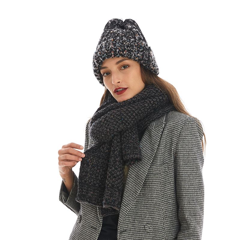 Scarf women winter 2024 new foreign trade warm wool bib men's and women's knitted thickened shawl