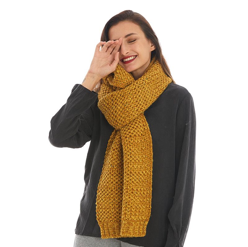 Scarf women winter 2024 new foreign trade warm wool bib men's and women's knitted thickened shawl