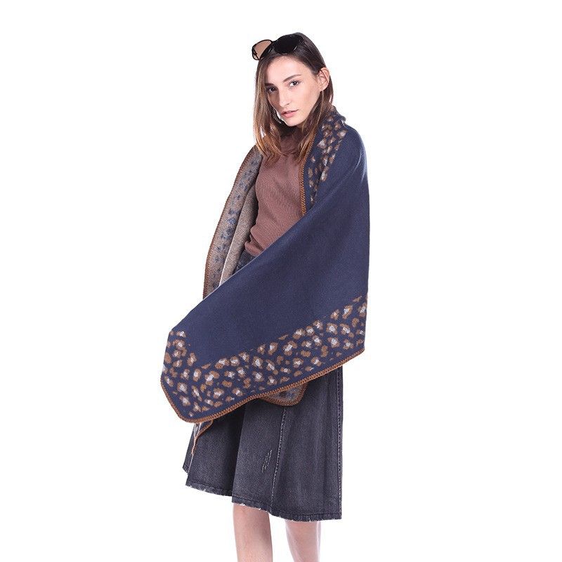 2024 Leopard print ladies long all-match decorative scarf fashion new style retro national jacquard long scarf