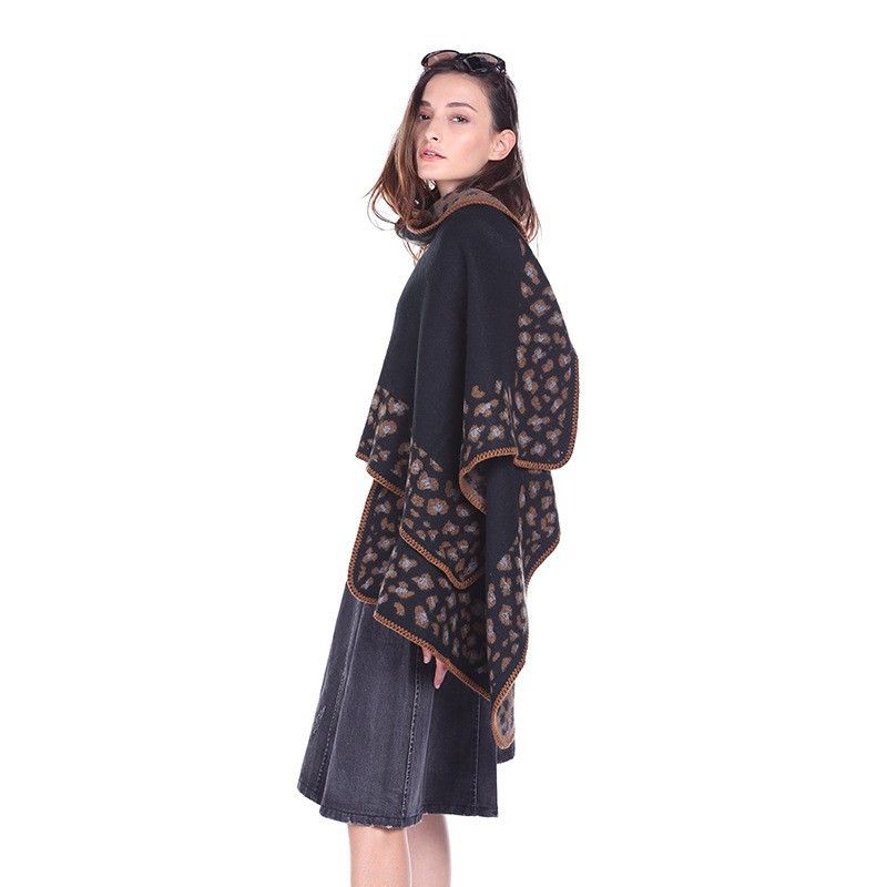 2024 Leopard print ladies long all-match decorative scarf fashion new style retro national jacquard long scarf