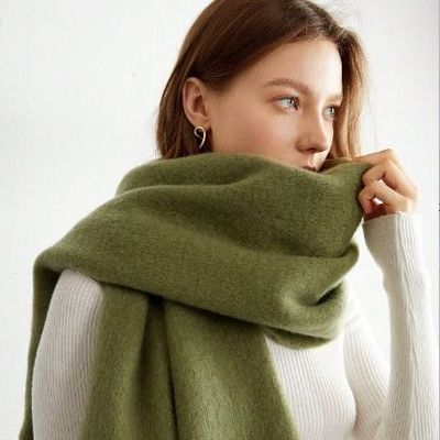 2024 new mohair solid color all-matching scarf for girls high-grade sense thick couple bib cape