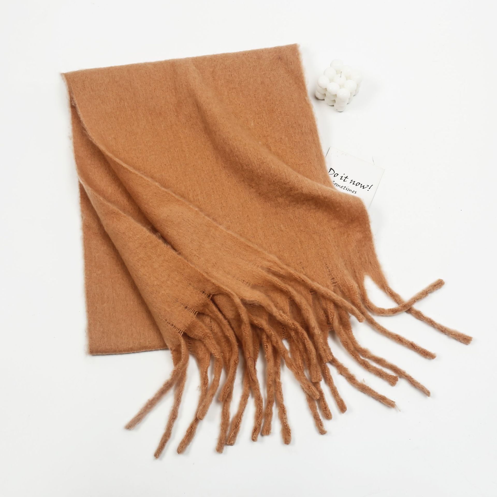 2024 new mohair solid color all-matching scarf for girls high-grade sense thick couple bib cape