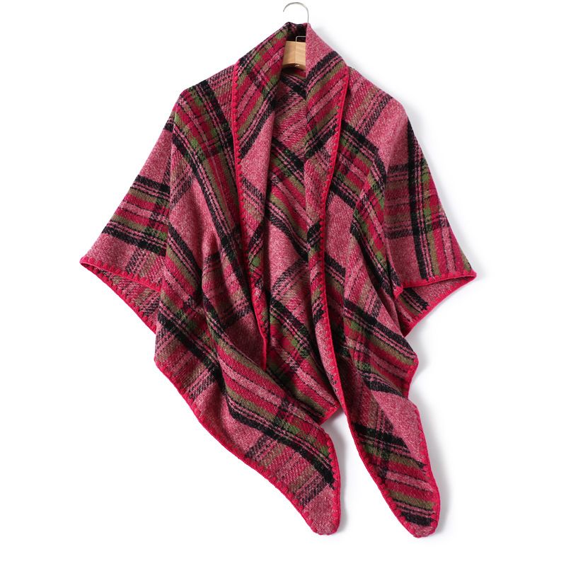 New imitation cashmere plaid scarf long triangle scarf autumn and winter warm girdle women thickened popular shawl