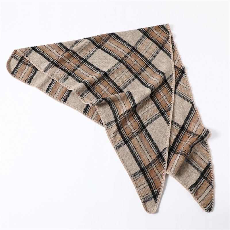 New imitation cashmere plaid scarf long triangle scarf autumn and winter warm girdle women thickened popular shawl