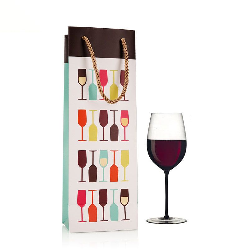 Popular Design Color CMYK Wine Bottle Square Bottom packaging bag