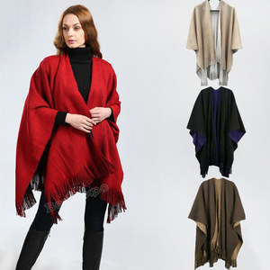 Double-sided cape European and American fashion new split cape double-sided dress