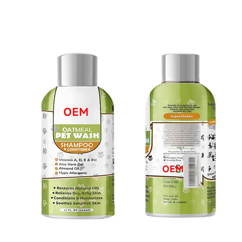 OEM oatmeal pet wash shampoo+conditioner 500ml