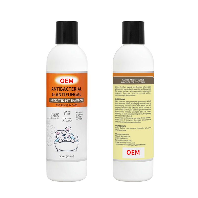 OEM antibacterial&antifungal medicated pet shampoo 500ml