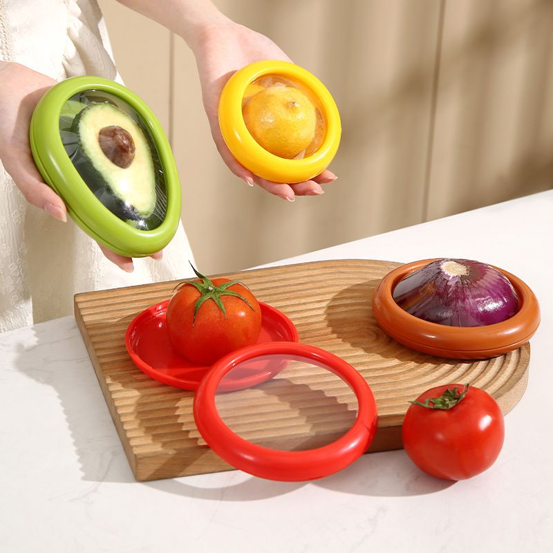 Kitchen Transparent Avocado Onion Tomato Lemon Fresh Keeping Container Refrigerator Fruit Vegetable Half Cut Frozen Storage Box