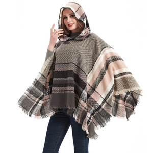 Spring and winter new women's twill cape Classic hooded cape cape