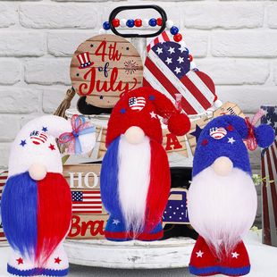 Hot Cute Christmas Faceless Doll Ornament For American Independence Day Party Decoration