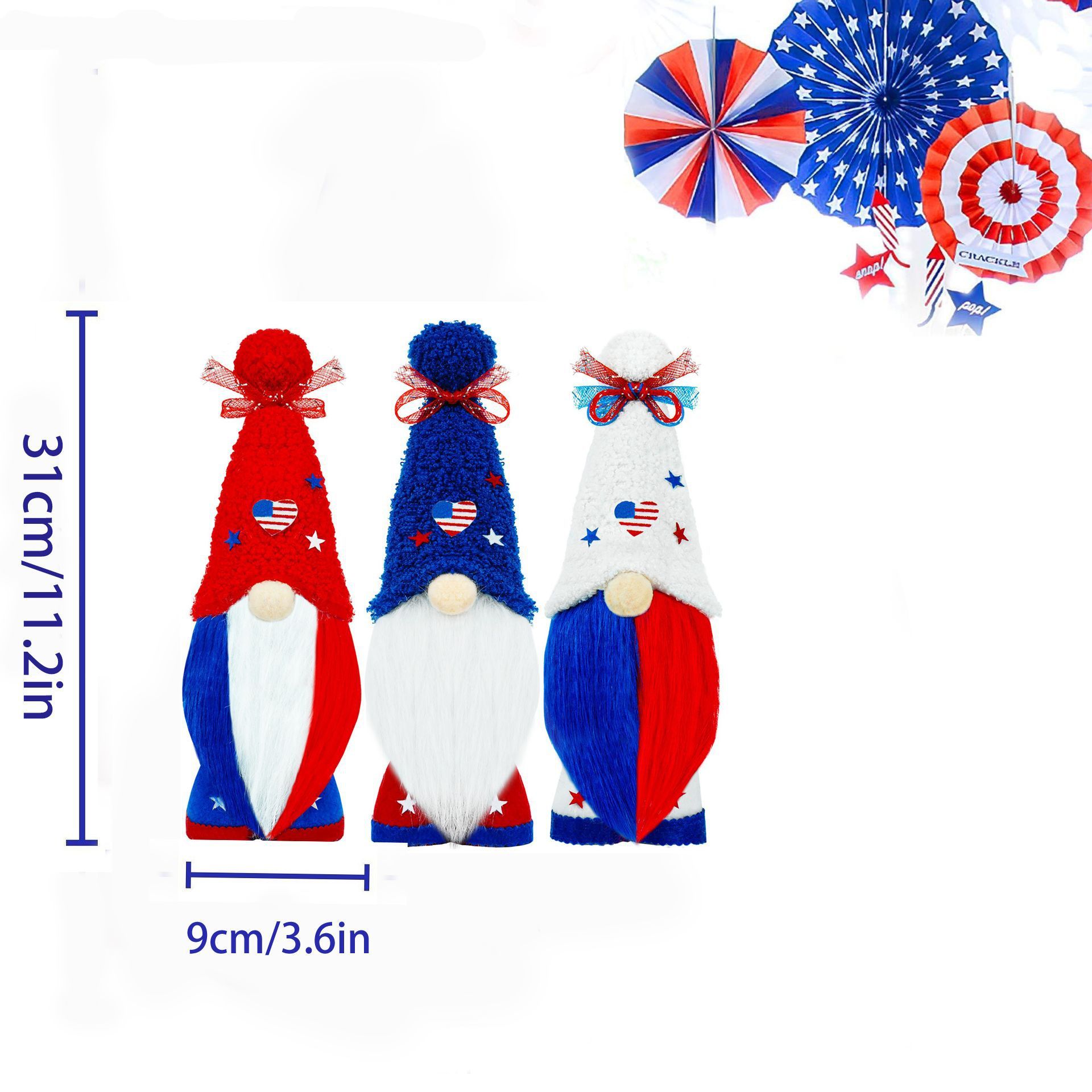 Hot Cute Christmas Faceless Doll Ornament For American Independence Day Party Decoration