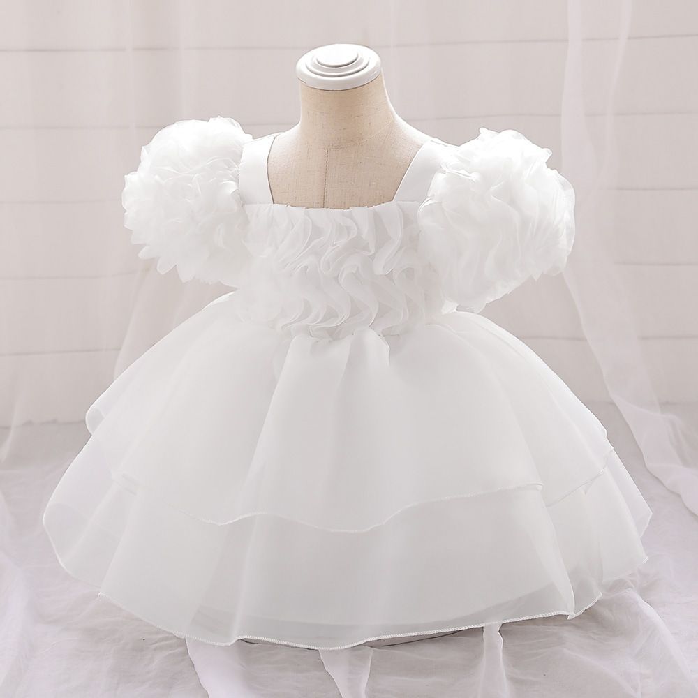 Adorable Princess Dress for Girls with Puffy Skirt with Bubble Sleeves and Soft Tulle and Layered Tulle Skirt Perfect for Birt