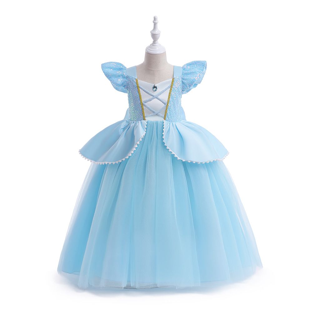 Kids Princess Dress for Girls with Puffy Sleeves and Tulle Skirt Tulle Ball Gown,Perfect for Cosplay, Parties & Performances