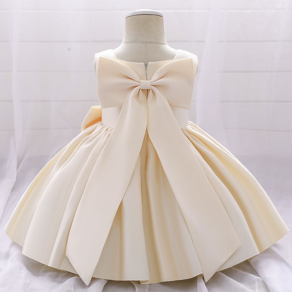 Elegant Princess Dress for kids with Bowknot,Sleeveless Puffy Perfect for Party Dress, Host Performance Outfit