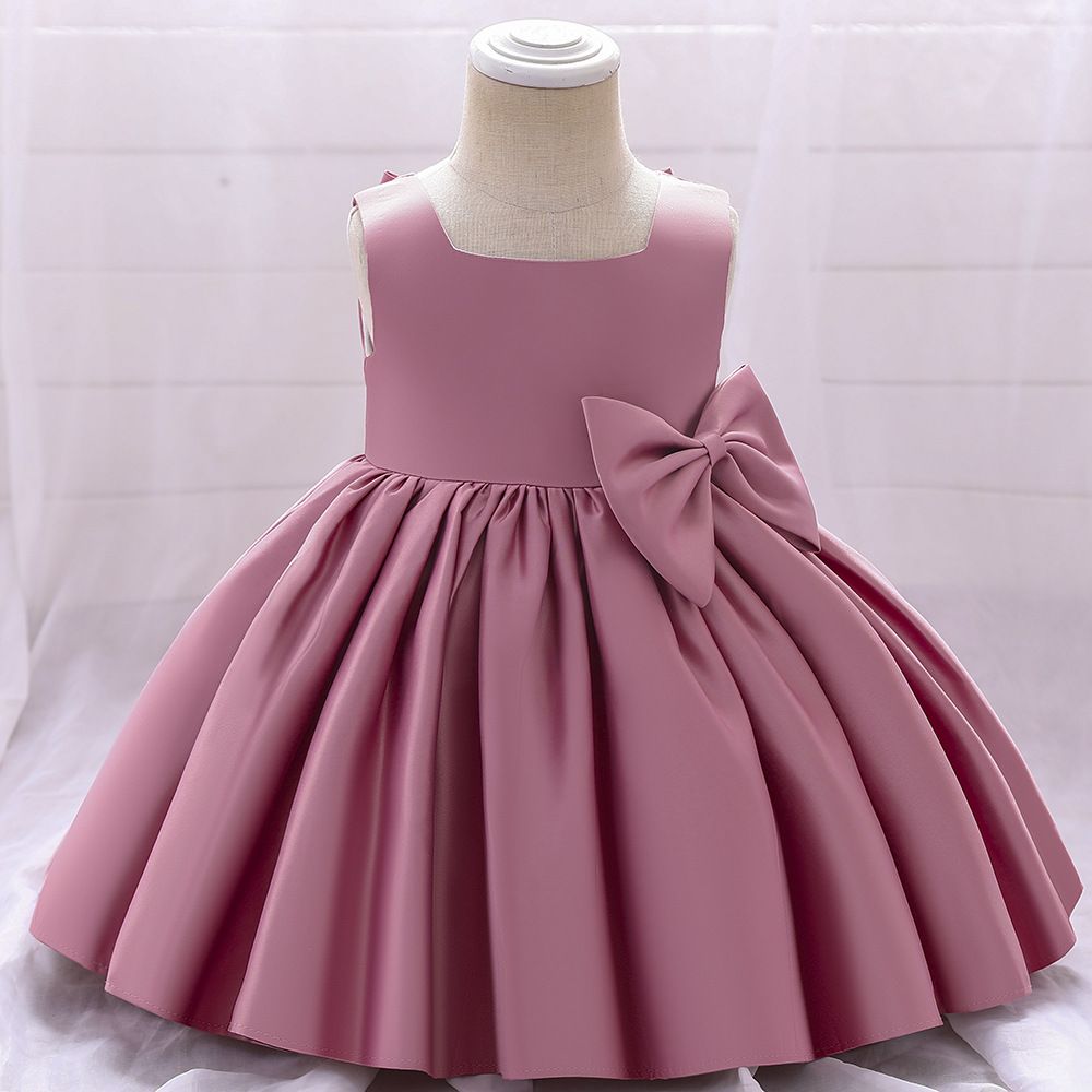 Elegant Princess Dress for kids with Bowknot,Sleeveless Puffy Perfect for Party Dress, Host Performance Outfit