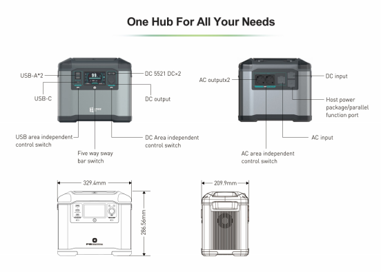 P1500 1500W 1008WH Portable Power Station Home Energy Storage System Solar Generater Fast Charging Emergency Power Backup