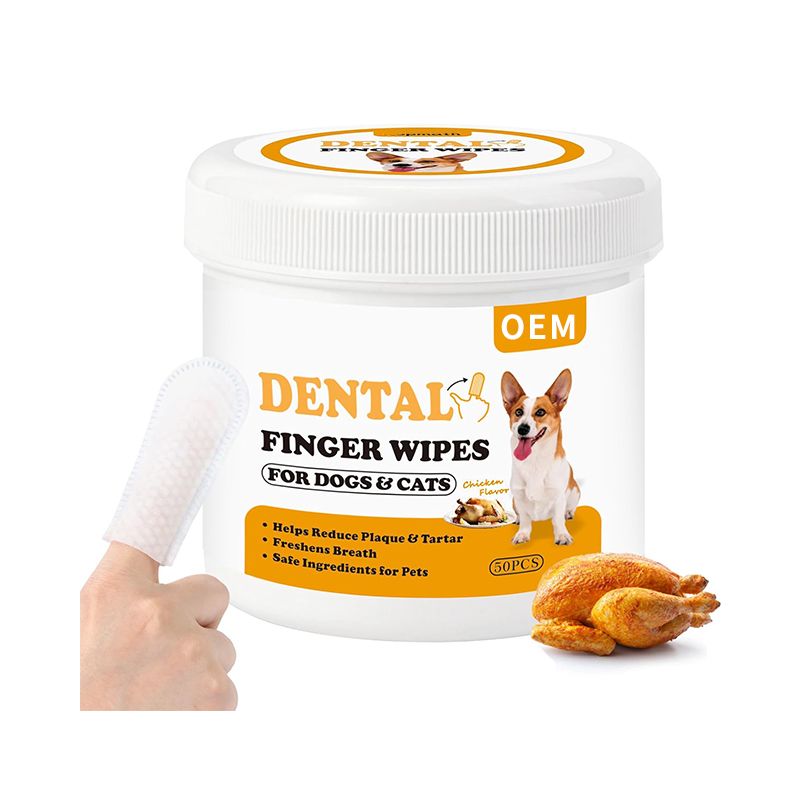 OEM pet dental finger wipes for dogs&cats 50pcs