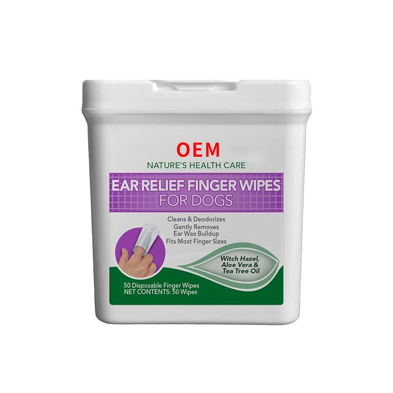 OEM ear relief finger wipes for dogs 50pcs