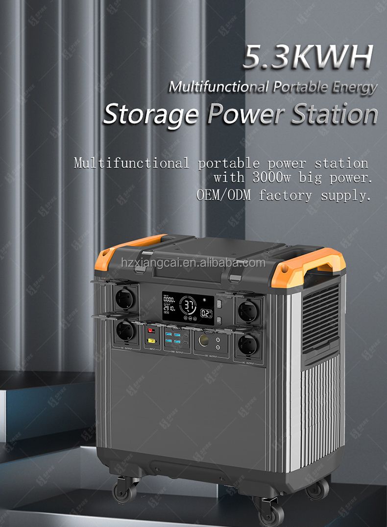 3000W 5376WH High Capacity 4h Charging Time Home Energy Storage Outdoor Movable Portable LiFePO4 Power Station Solar Generators