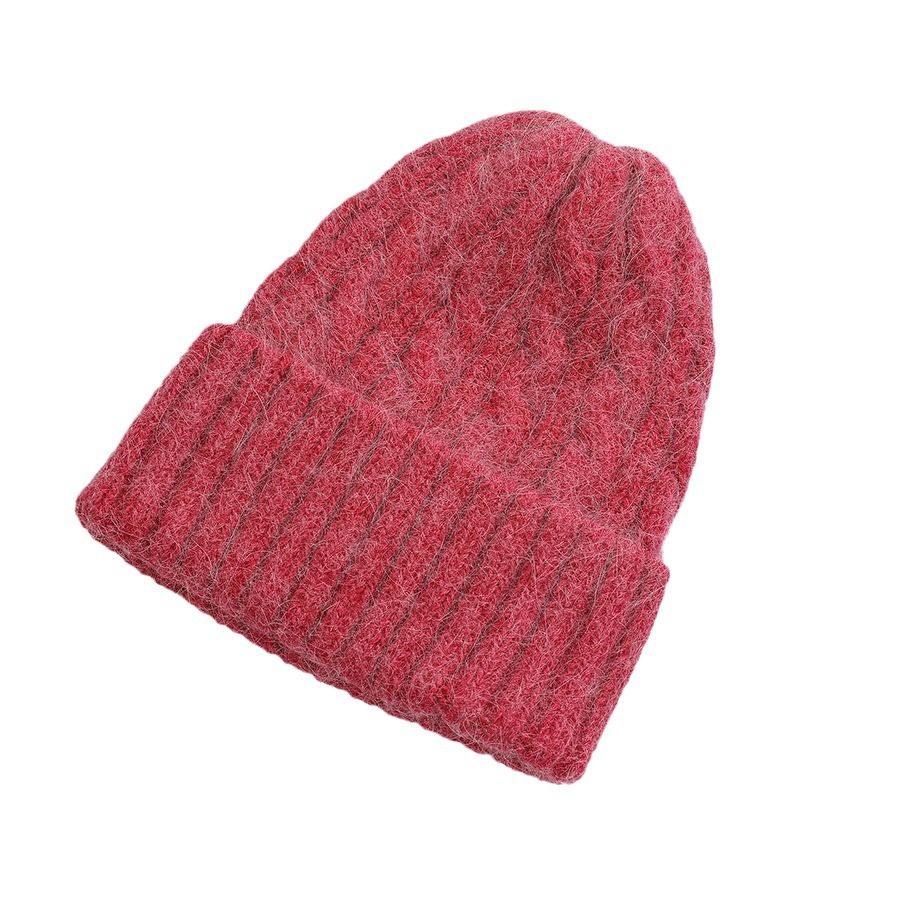 Autumn and winter new soft and fluffy warm women's knitted hat casual all-match coarse hair twist rabbit hair hat