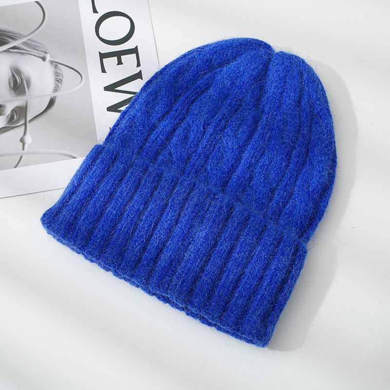 Autumn and winter new soft and fluffy warm women's knitted hat casual all-match coarse hair twist rabbit hair hat