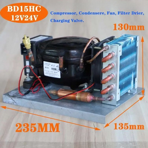 BD15HC Condensing units DC 12V24V compressor units for solar refrigerator car fridge solar freezer with compressor condenser fan