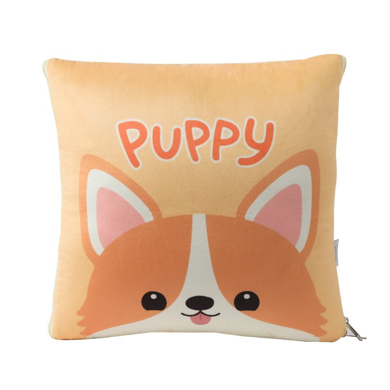 Soft Cartoon Multi-Purpose Pillow Blanket 2-in-1 Office School Nap Cushion